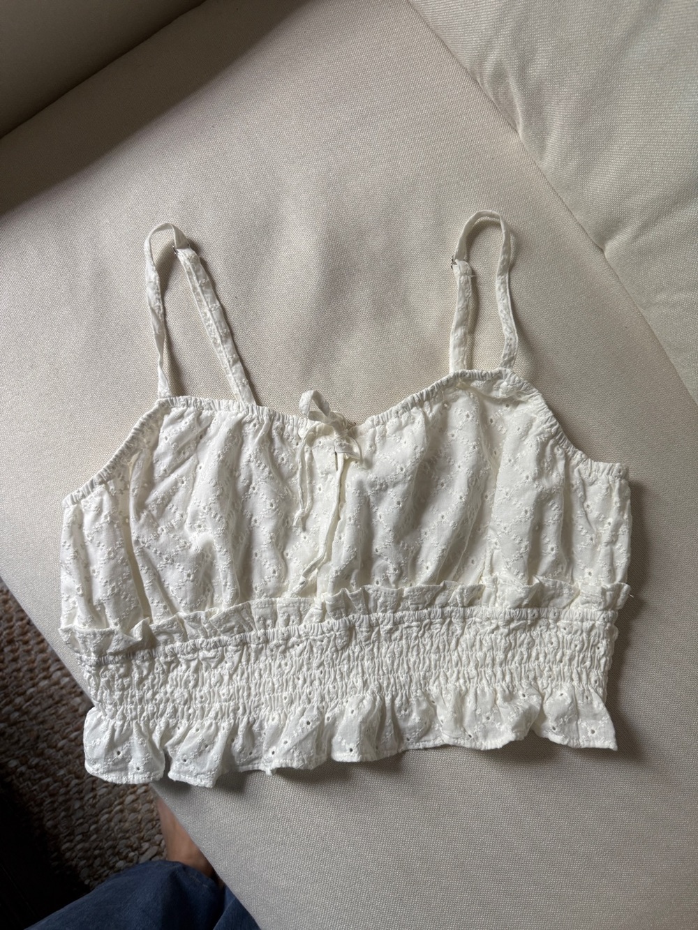 wild fable White Eyelet Smocked Cami